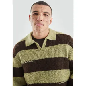 Thick Knit Polo Collar Sweater QS image-3
