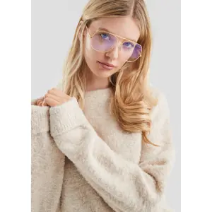 Women's High Neck Boucle Sweater QS image-3