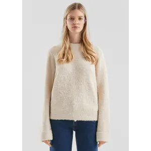 Women's High Neck Boucle Sweater QS image-6