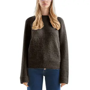 Women's High Neck Boucle Sweater QS image-2
