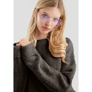 Women's High Neck Boucle Sweater QS image-3