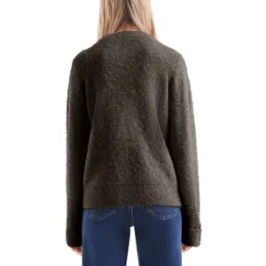 Women's High Neck Boucle Sweater QS image-5