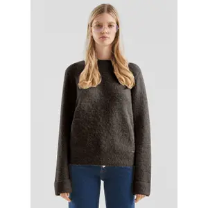 Women's High Neck Boucle Sweater QS image-6