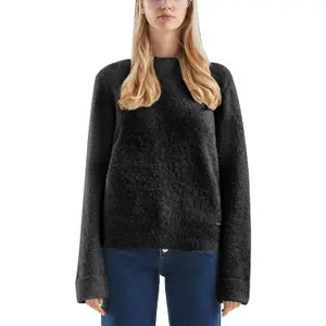 Women's High Neck Boucle Sweater QS image-2