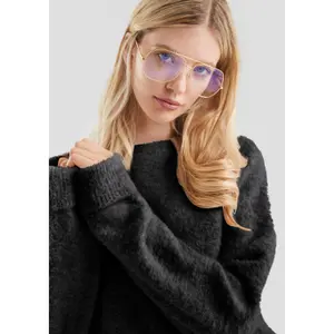 Women's High Neck Boucle Sweater QS image-3