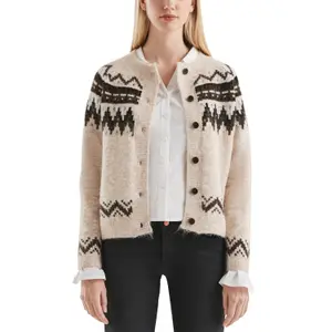 Women's Winter Jacquard Pattern Cardigan QS image-2