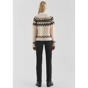Women's Winter Jacquard Pattern Cardigan QS image-4