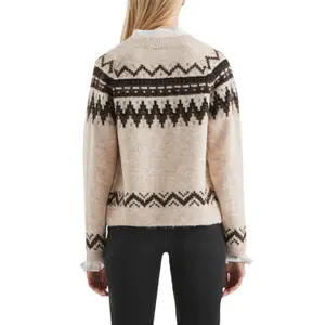 Women's Winter Jacquard Pattern Cardigan QS image-5