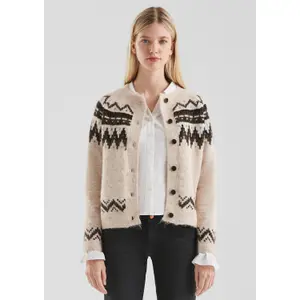 Women's Winter Jacquard Pattern Cardigan QS image-6