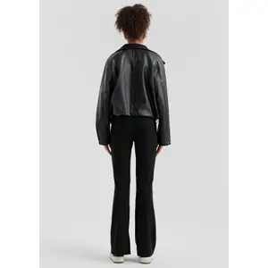 Women's Faux Leather High Collar Jacket QS image-4