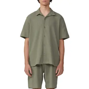 Waffle Piqué Cotton Shirt QS image-0