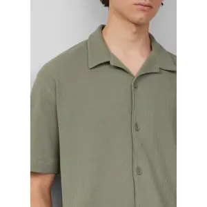 Waffle Piqué Cotton Shirt QS image-1