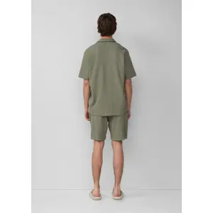 Waffle Piqué Cotton Shirt QS image-2