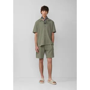 Waffle Piqué Cotton Shirt QS image-6