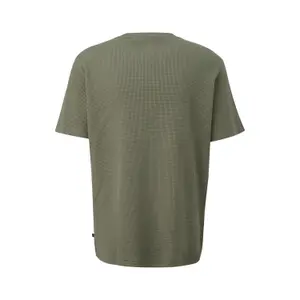 Round Neck T-shirt in Waffle Pique Jersey QS image-1