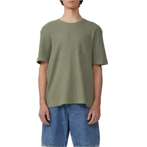 Round Neck T-shirt in Waffle Pique Jersey QS image-2