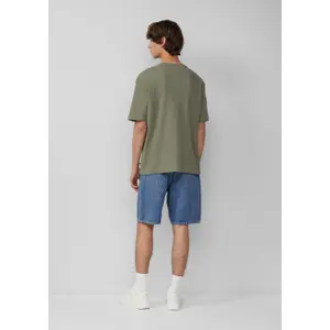 Round Neck T-shirt in Waffle Pique Jersey QS image-4