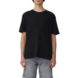 Round Neck T-shirt in Waffle Pique Jersey QS image-2