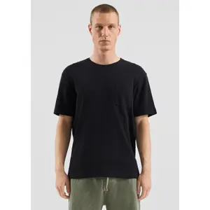 Round Neck T-shirt in Waffle Pique Jersey QS image-6