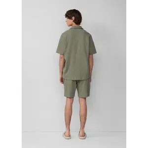 Waffle Pique Fabric Shorts with Drawstring QS image-4