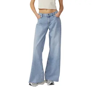Women's Mid-Rise Zip Fly Wide Leg Jeans QS Catie image-2