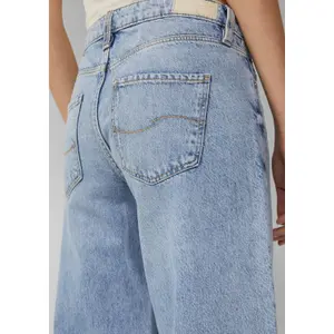 Women's Mid-Rise Zip Fly Wide Leg Jeans QS Catie image-3