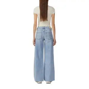 Women's Mid-Rise Zip Fly Wide Leg Jeans QS Catie image-5