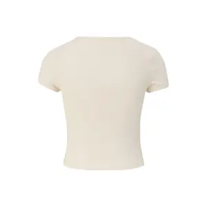 Waffle Pique Jersey Round Neck T-Shirt Women QS image-1