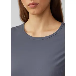 Waffle Pique Jersey Round Neck T-Shirt Women QS image-3