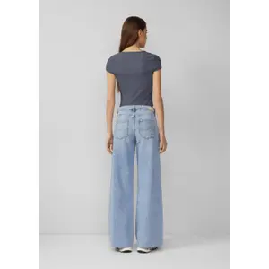 Waffle Pique Jersey Round Neck T-Shirt Women QS image-4