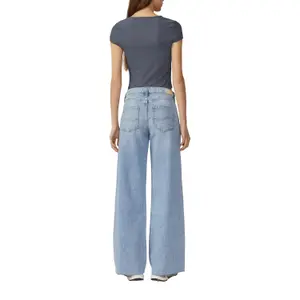 Waffle Pique Jersey Round Neck T-Shirt Women QS image-5