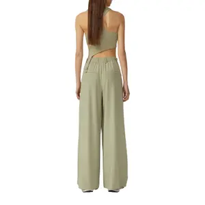Vanessa Mai Collection Women's Ribbed Knit Flowing Trousers QS image-5