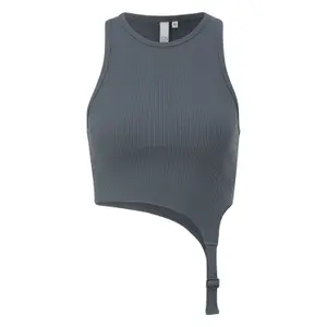 Camiseta acanalada con detalle de lazo mujer QS image-0