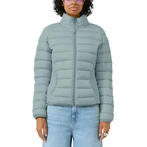 Women's high-neck puffer jacket QS image-2