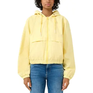 Women's Cropped Cotton Hooded Jacket QS image-2