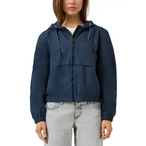 Women's Cropped Cotton Hooded Jacket QS image-2