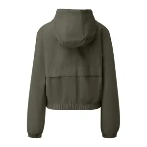 Women's Cropped Cotton Hooded Jacket QS image-1