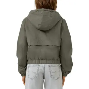 Women's Cropped Cotton Hooded Jacket QS image-5
