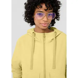 Women's Nylon Jacket with Adjustable Hem and Hood QS image-3