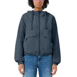 Women's Nylon Jacket with Adjustable Hem and Hood QS image-2