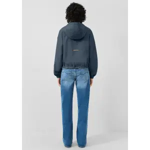 Women's Nylon Jacket with Adjustable Hem and Hood QS image-4