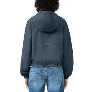 Women's Nylon Jacket with Adjustable Hem and Hood QS image-5
