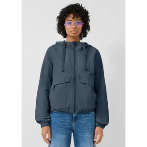 Women's Nylon Jacket with Adjustable Hem and Hood QS image-6