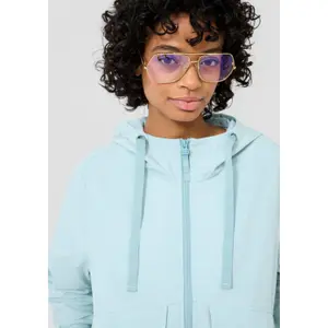 Women's Nylon Jacket with Adjustable Hem and Hood QS image-3