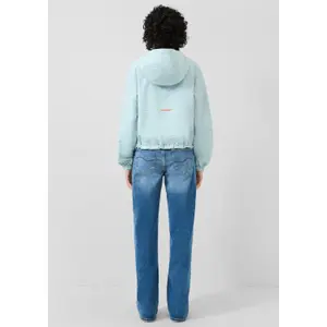 Women's Nylon Jacket with Adjustable Hem and Hood QS image-4