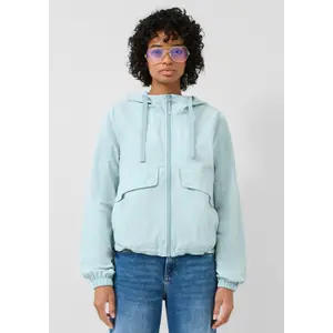 Women's Nylon Jacket with Adjustable Hem and Hood QS image-6