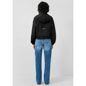 Women's Nylon Jacket with Adjustable Hem and Hood QS image-4