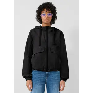 Women's Nylon Jacket with Adjustable Hem and Hood QS image-6