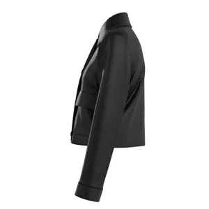 Women's Leather-Look Patch Pocket Jacket QS image-6