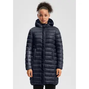 Women's Hooded Puffer Jacket with Zippered Pockets QS image-2